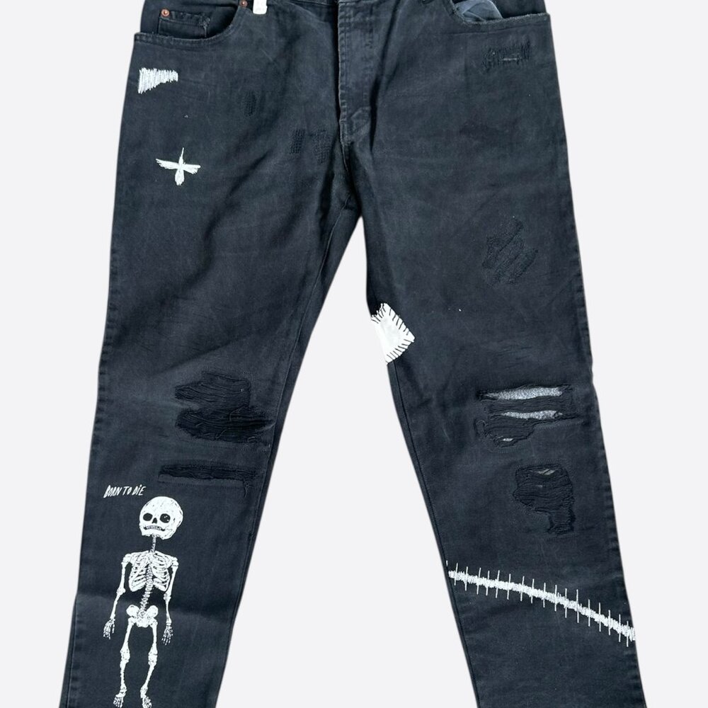 Gallery Dept Black F**k Face Distressed Jeans